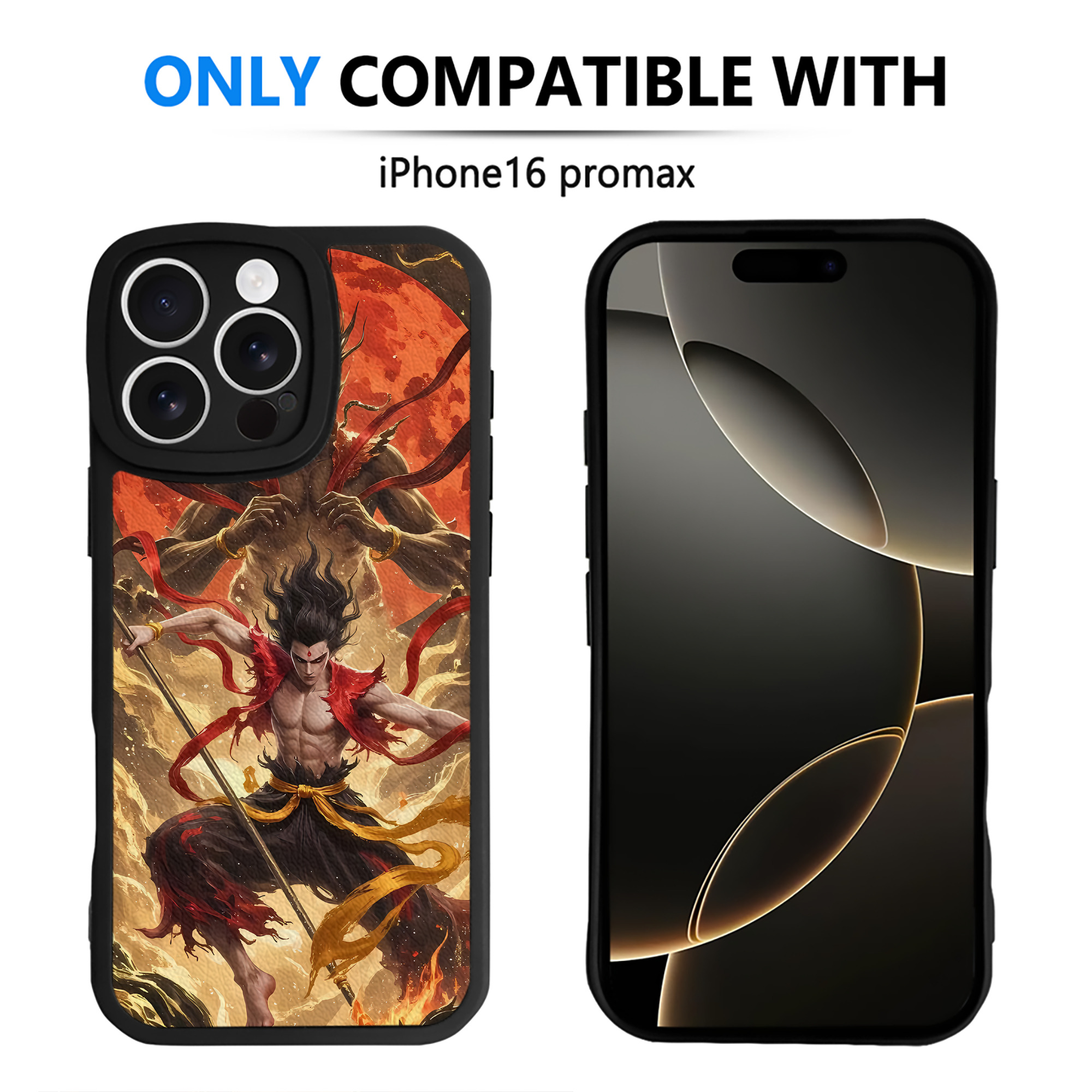 （画像用） Ne Zha 2 ナタ 魔童の大暴れ 【iPhone 16シリーズ対応】シリコンスマホケース（レザー調） 材質：シリコン